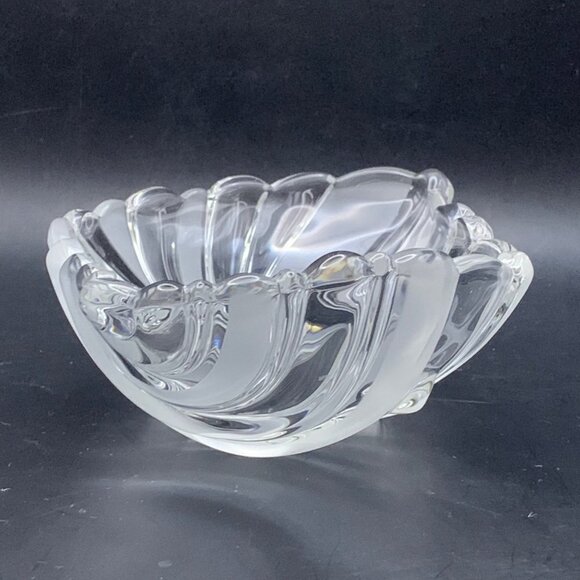 Vintage Walther Clear & Frosted Glass Fruit Bowl Made in Germany - Picture 6 of 11